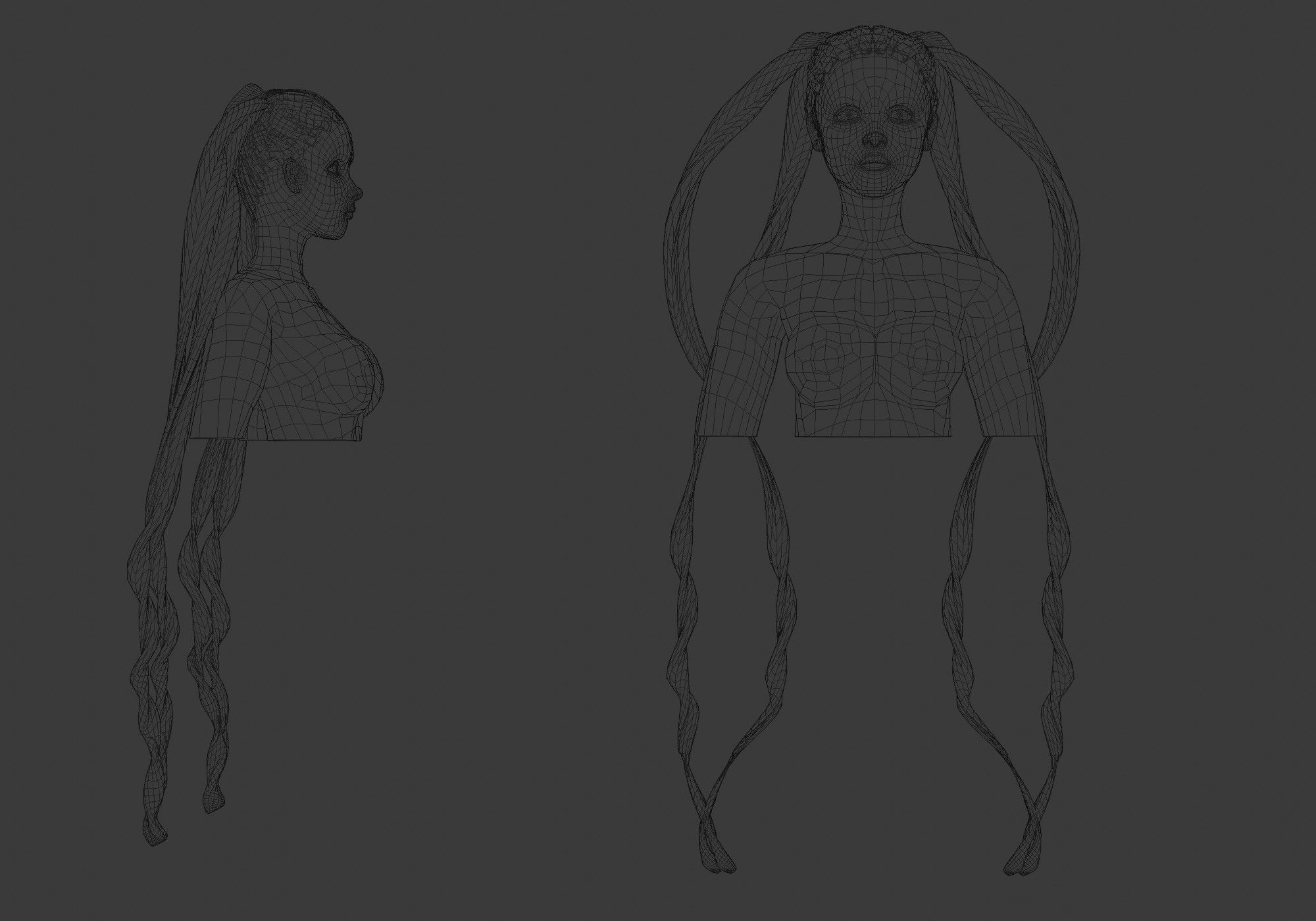 Female Ponytails Hairstyle V12861 3D model_5