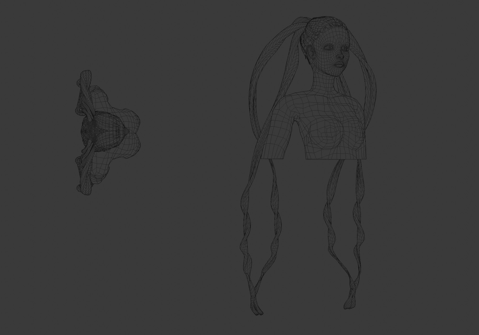 Female Ponytails Hairstyle V12861 3D model_6