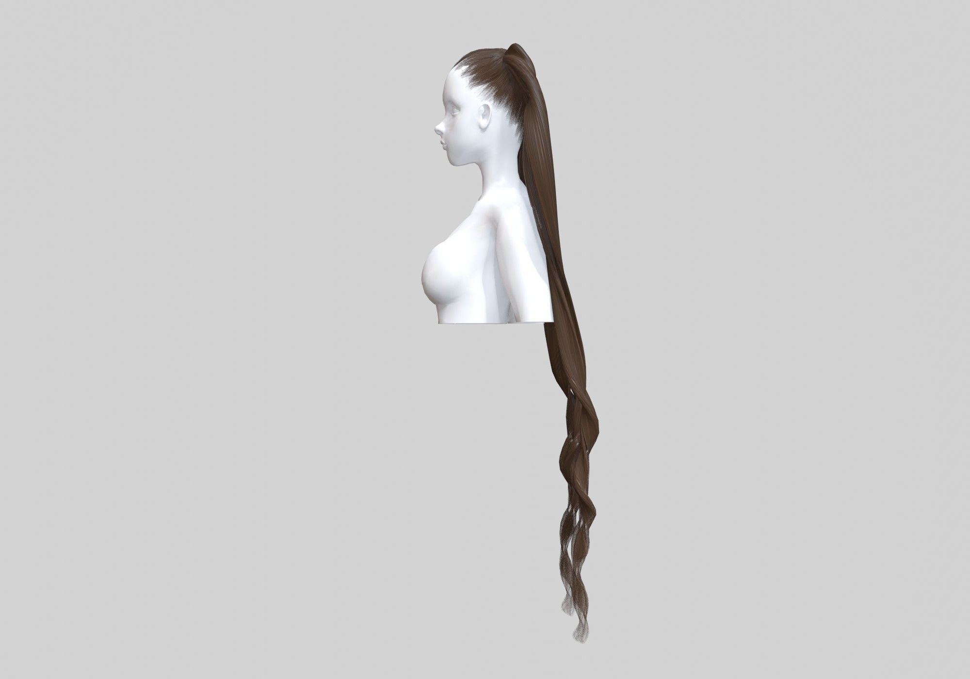 Female Ponytails Hairstyle V12861 3D model_2
