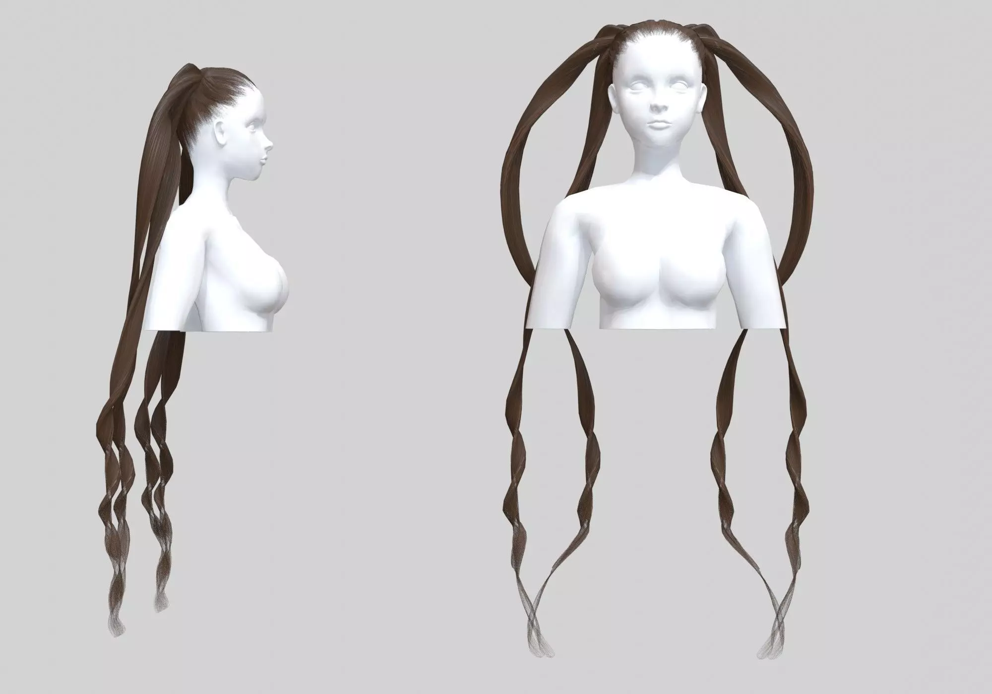 Female Ponytails Hairstyle V12861 3D model_0