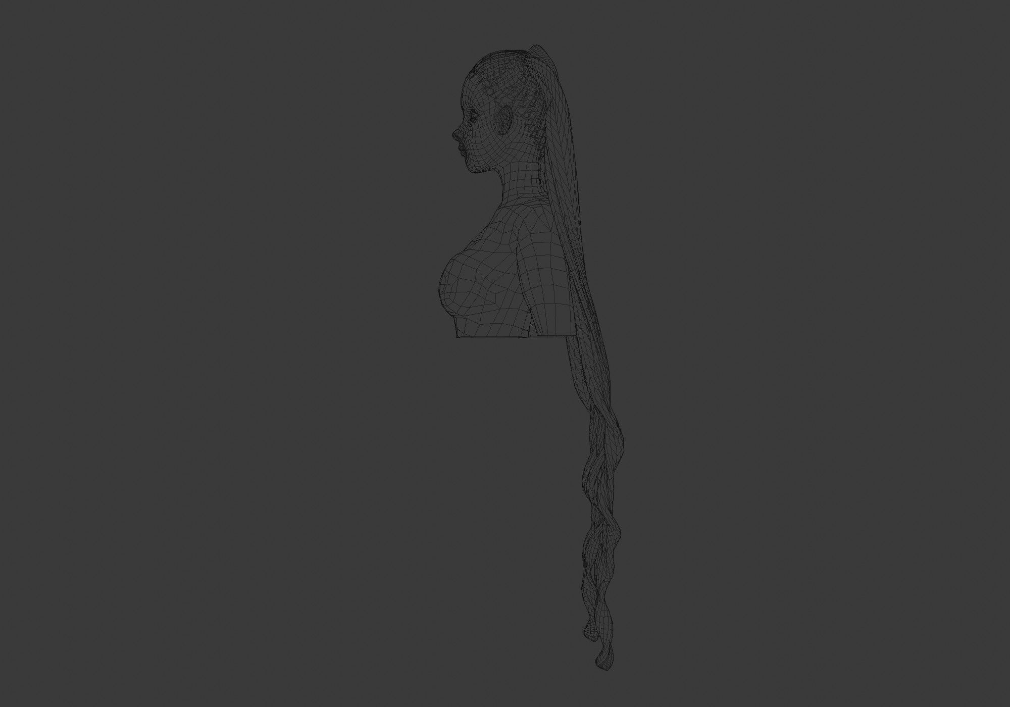 Female Ponytails Hairstyle V12861 3D model_7