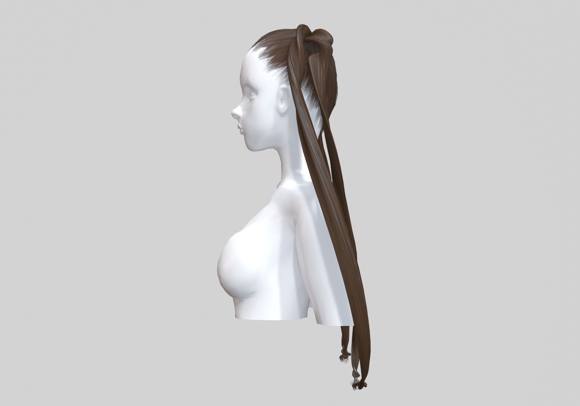 Female Pigtails Hairstyle V12861  3D model_2
