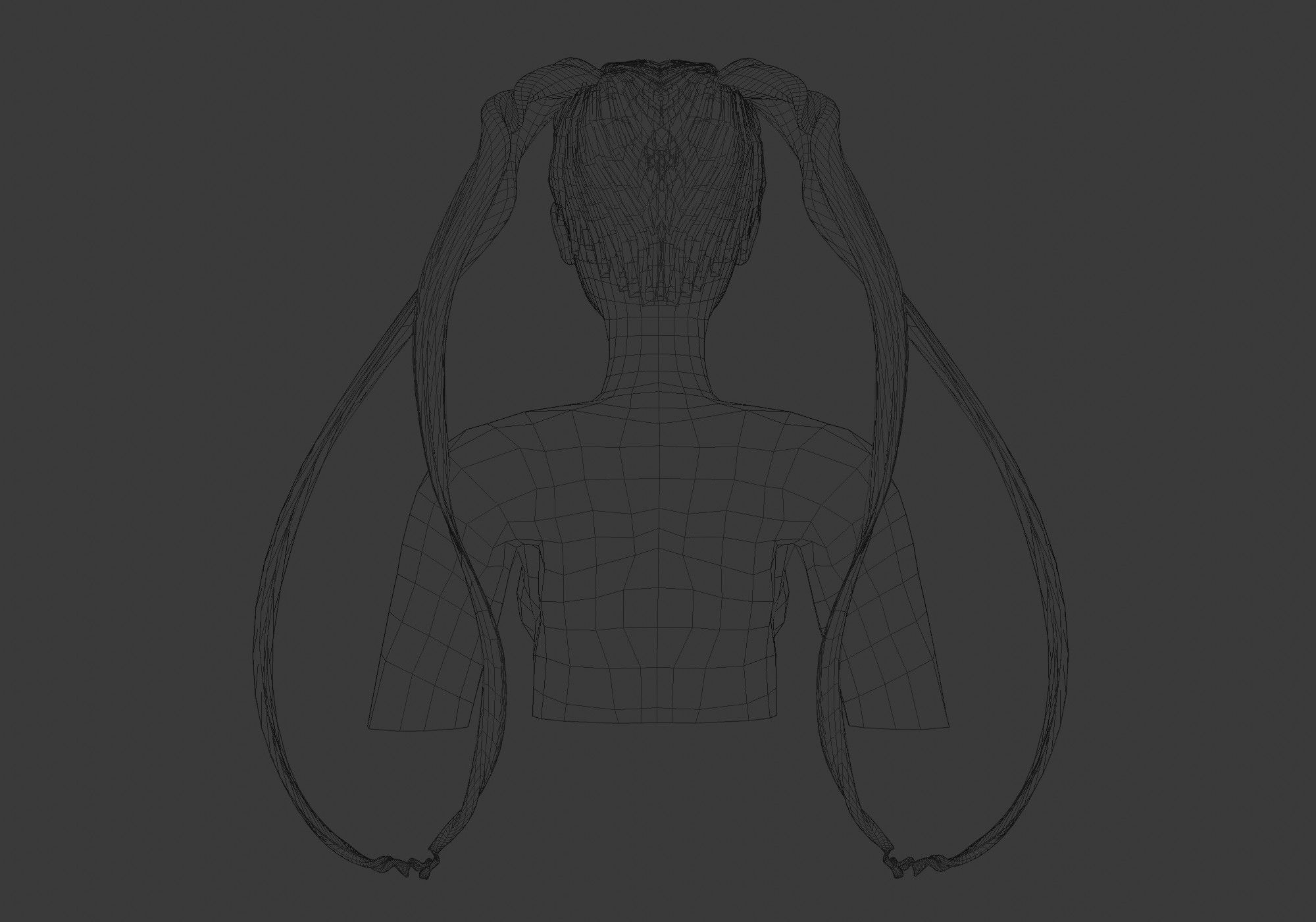 Female Pigtails Hairstyle V12861  3D model_9