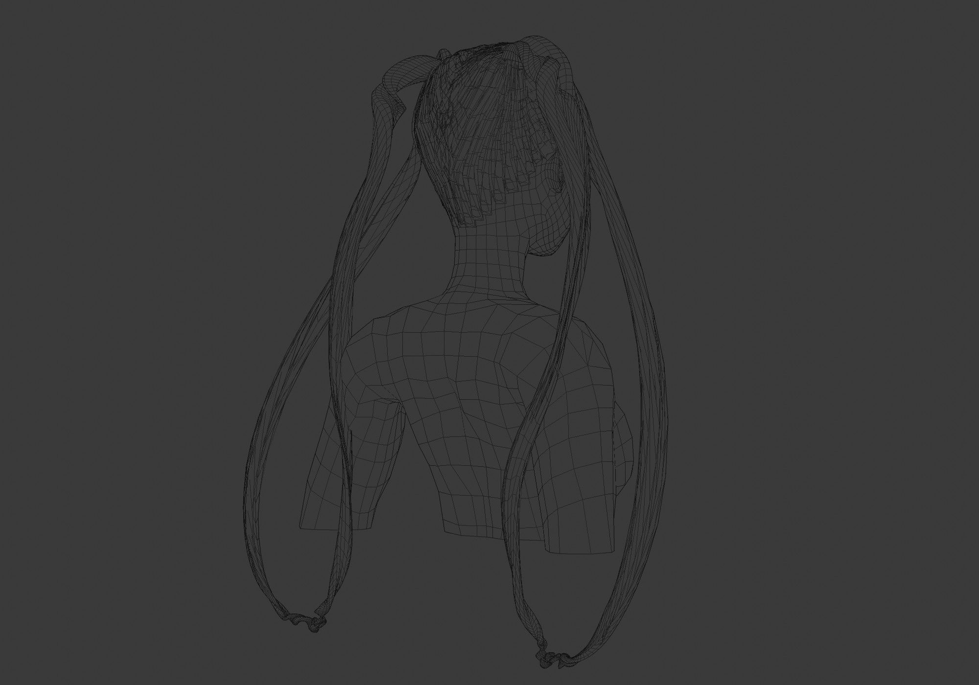 Female Pigtails Hairstyle V12861  3D model_8