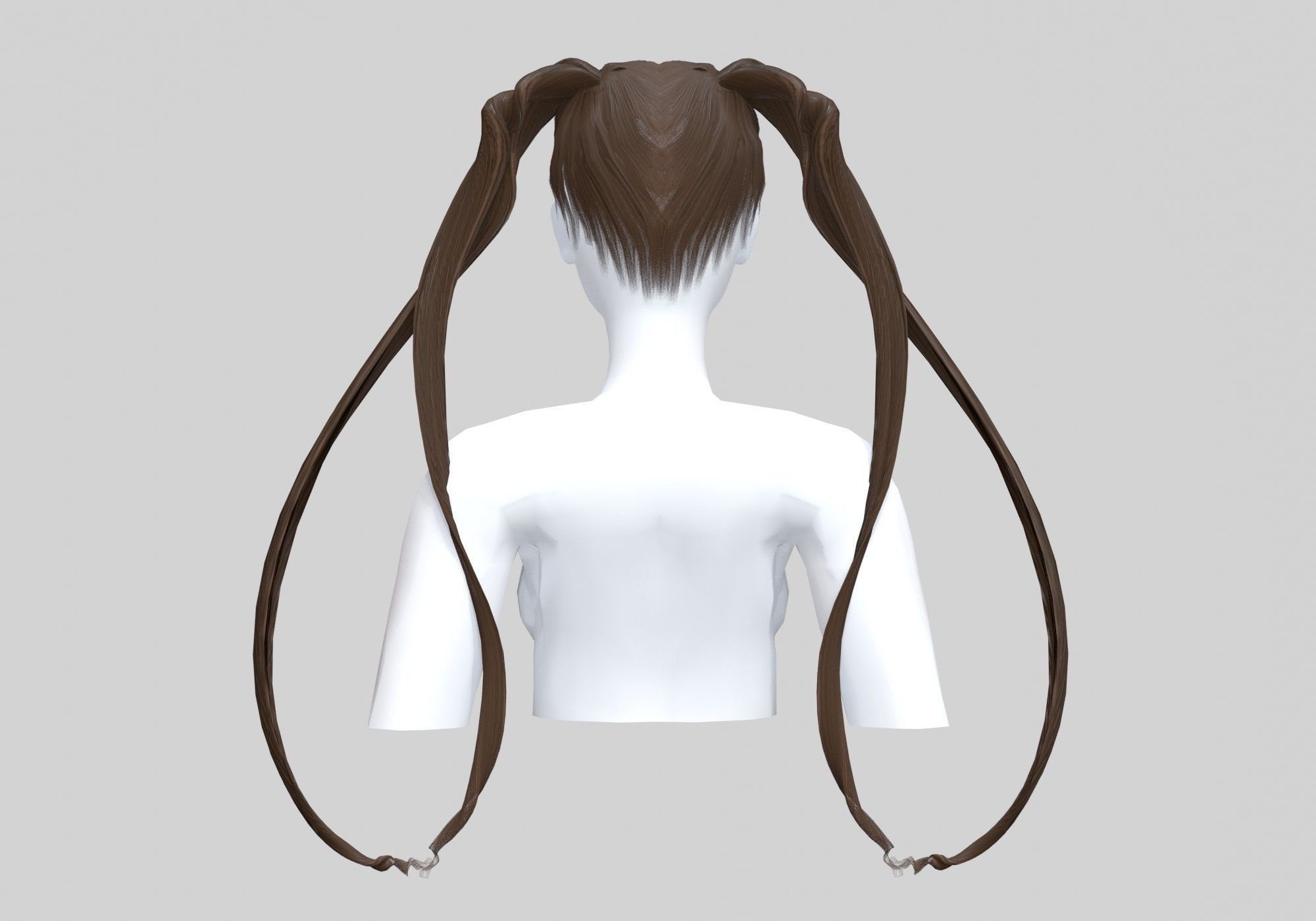 Female Pigtails Hairstyle V12861  3D model_4