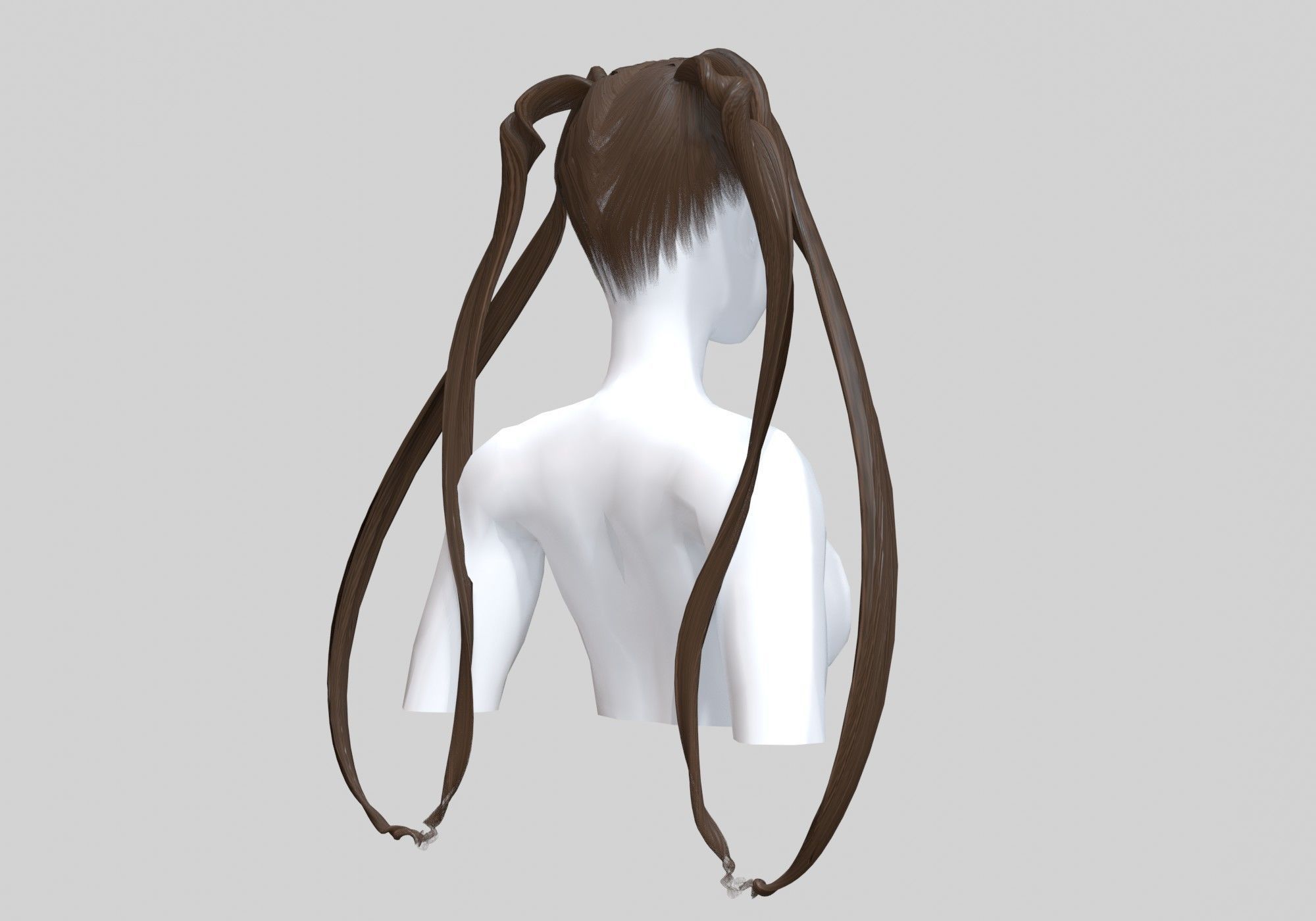 Female Pigtails Hairstyle V12861  3D model_3