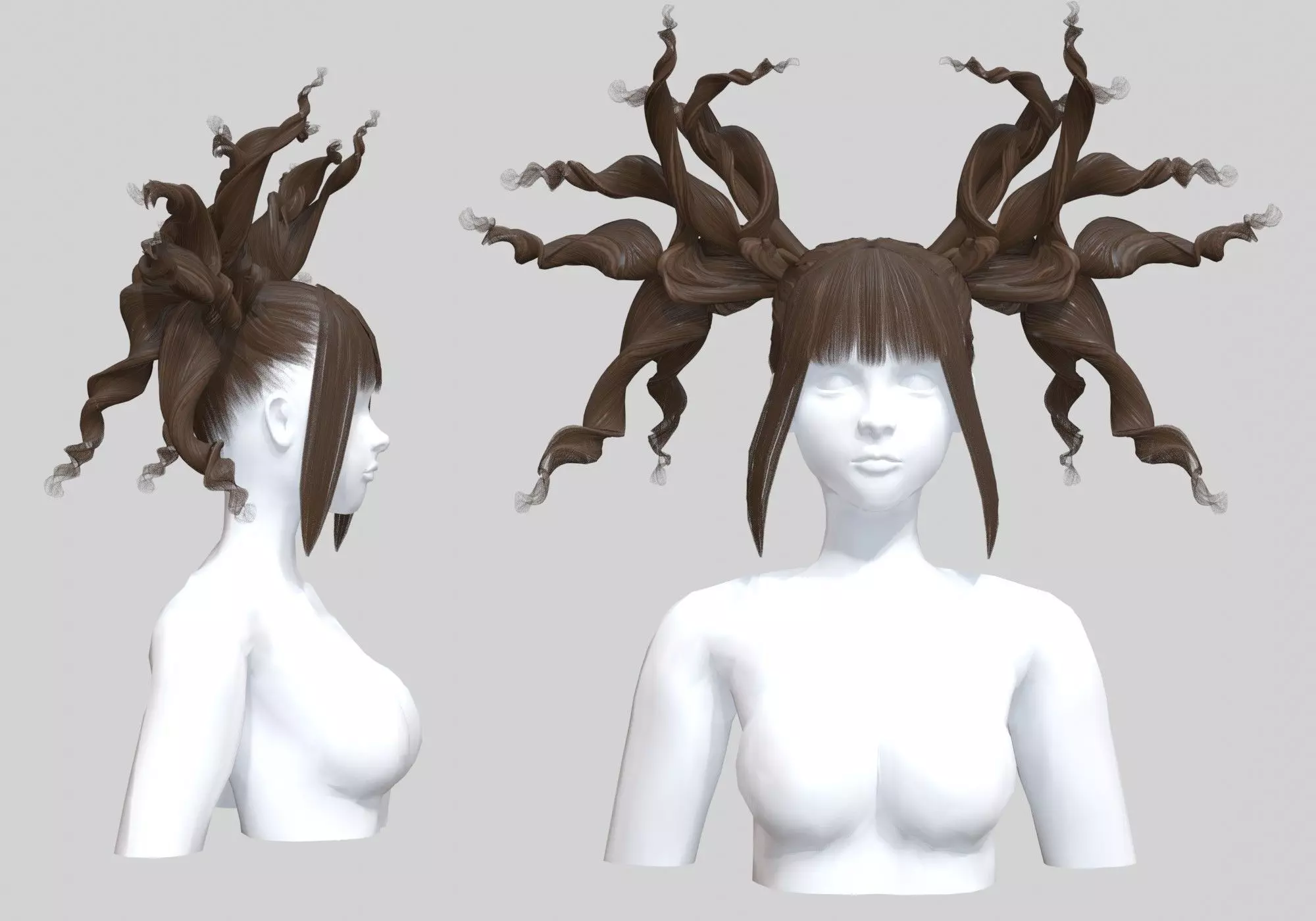 Crazy Female Hairstyle V26033 3D model_0