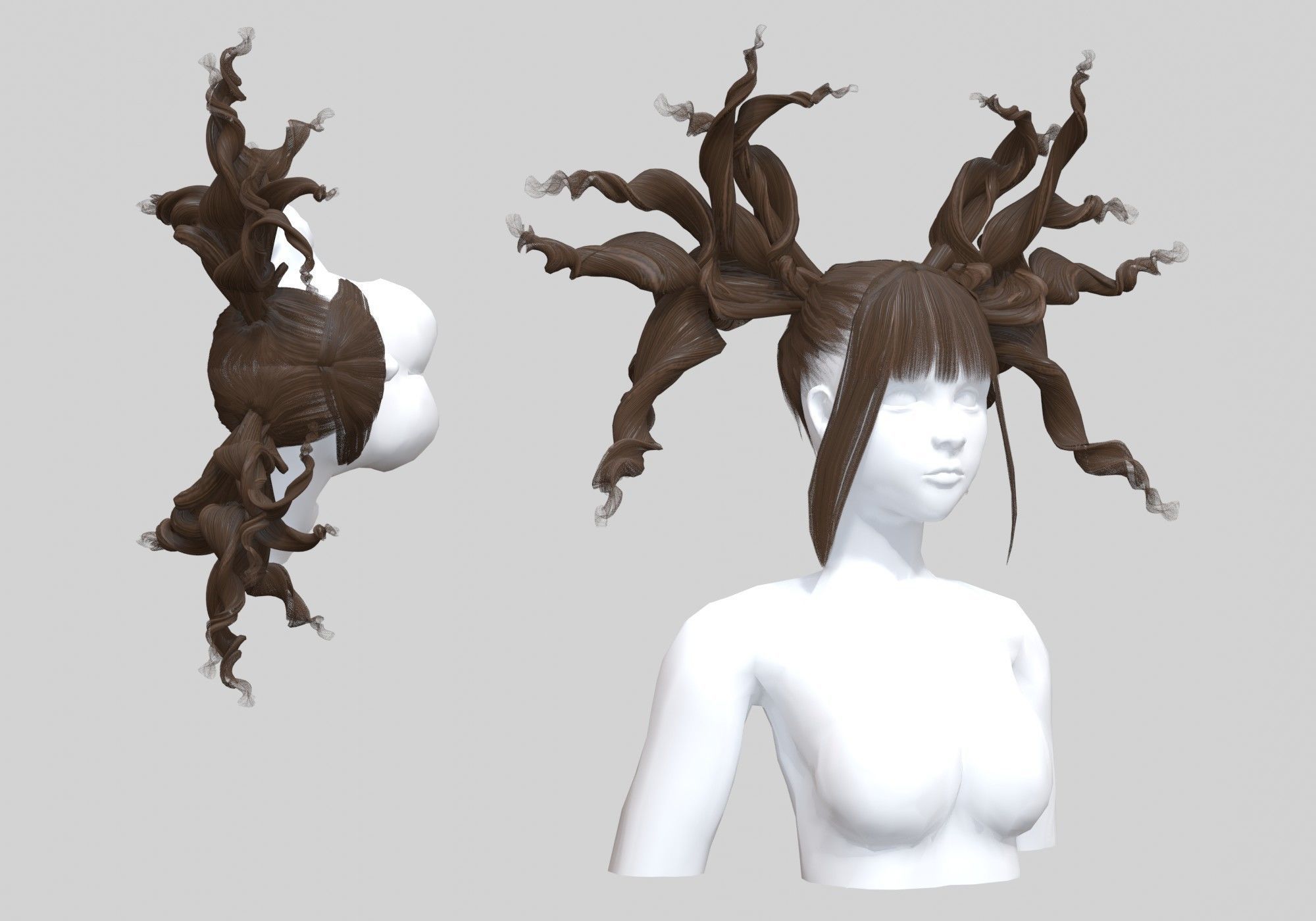Crazy Female Hairstyle V26033 3D model_1