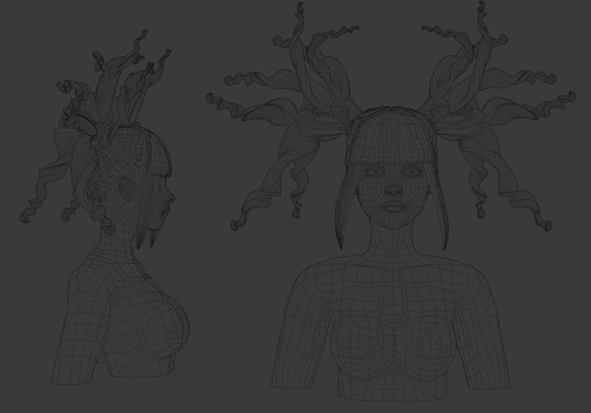 Crazy Female Hairstyle V26033 3D model_5