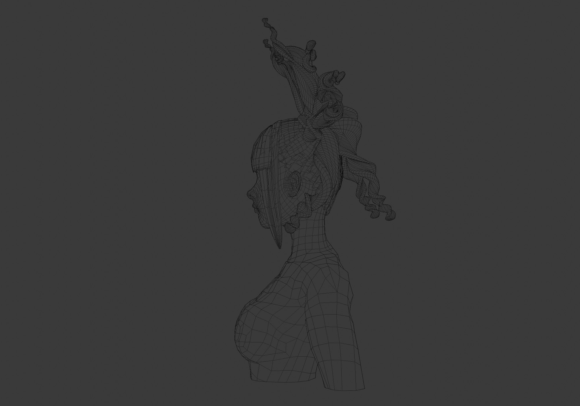 Crazy Female Hairstyle V26033 3D model_7