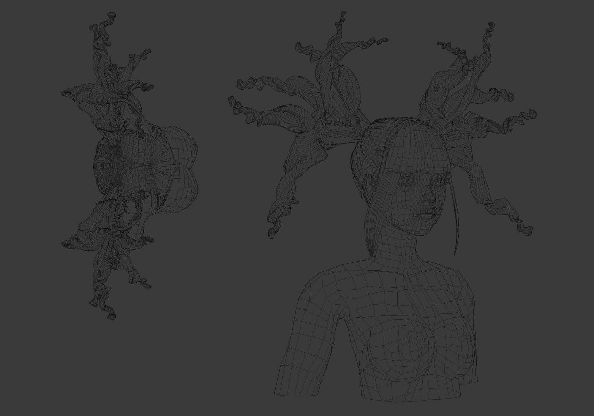 Crazy Female Hairstyle V26033 3D model_6