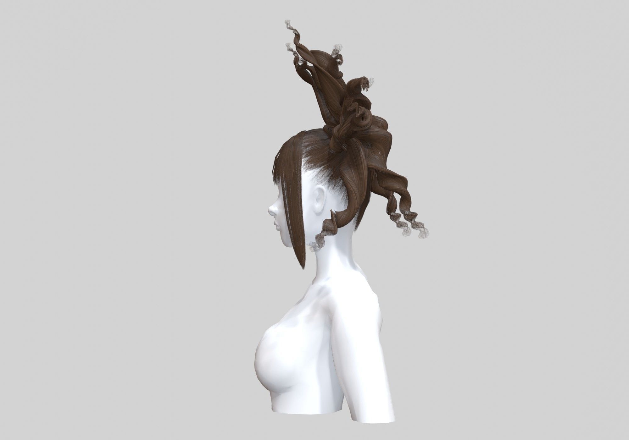 Crazy Female Hairstyle V26033 3D model_2