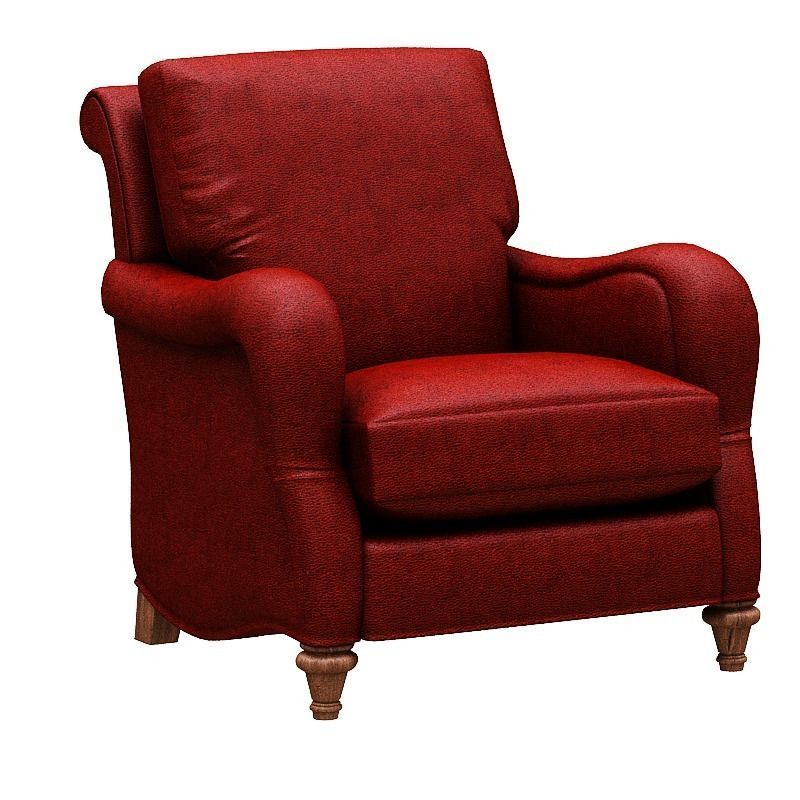 Classical armchair single seat Low-poly 3D model_1