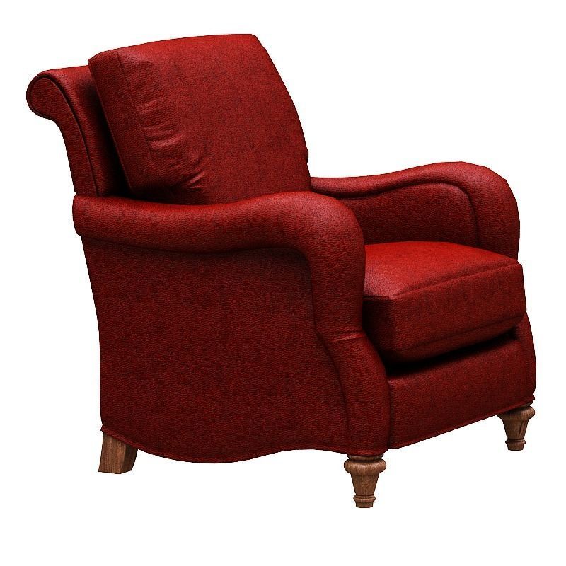 Classical armchair single seat Low-poly 3D model_2