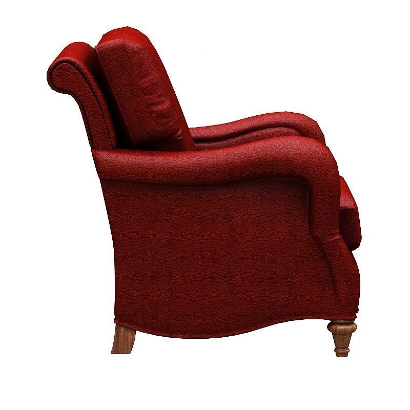 Classical armchair single seat Low-poly 3D model_3