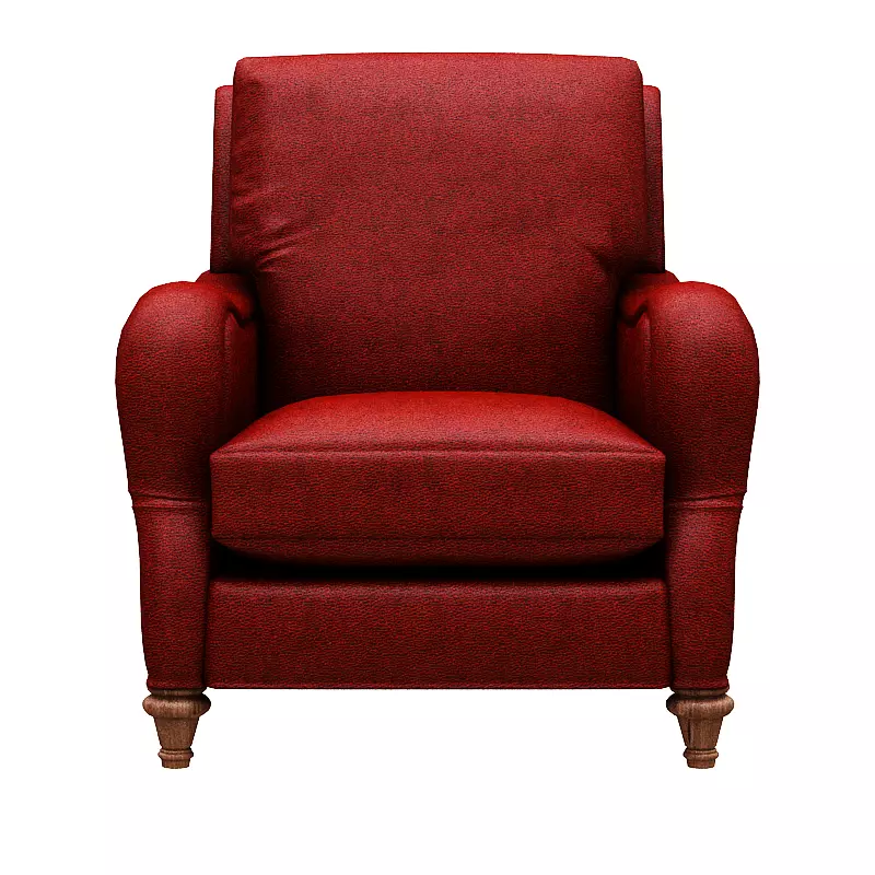 Classical armchair single seat Low-poly 3D model_0