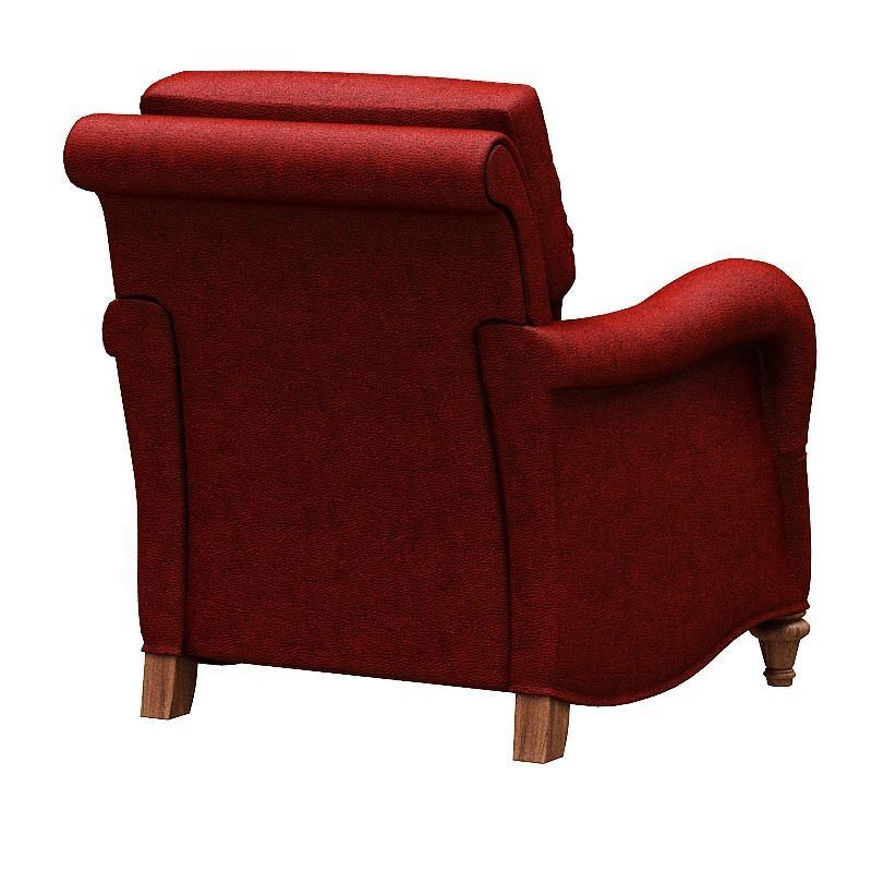 Classical armchair single seat Low-poly 3D model_5