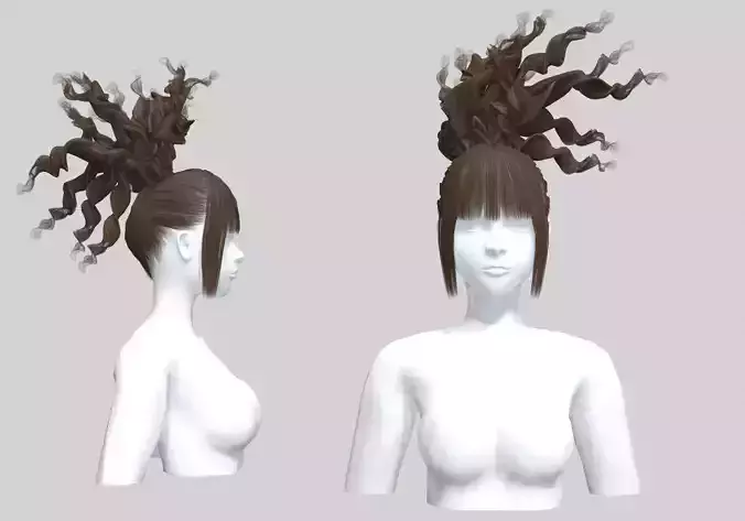 Bangs Curly Hairstyle V36772 