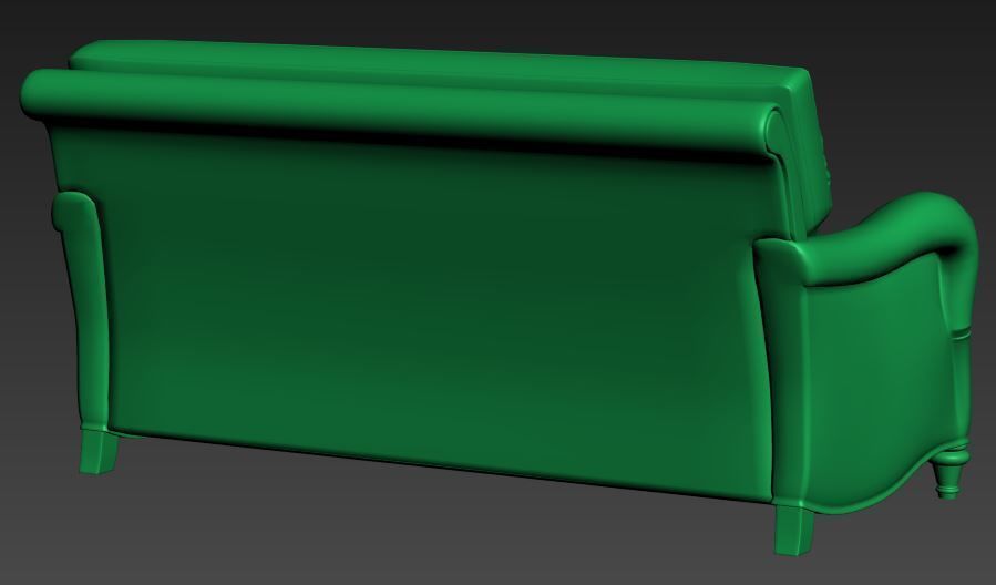 Classical sofa triple seat Low-poly 3D model_11