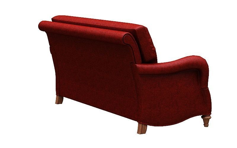 Classical sofa triple seat Low-poly 3D model_4