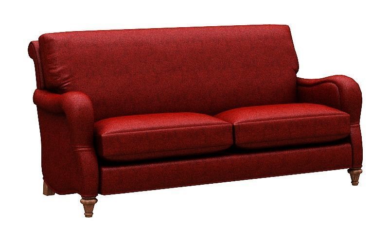 Classical sofa triple seat Low-poly 3D model_1