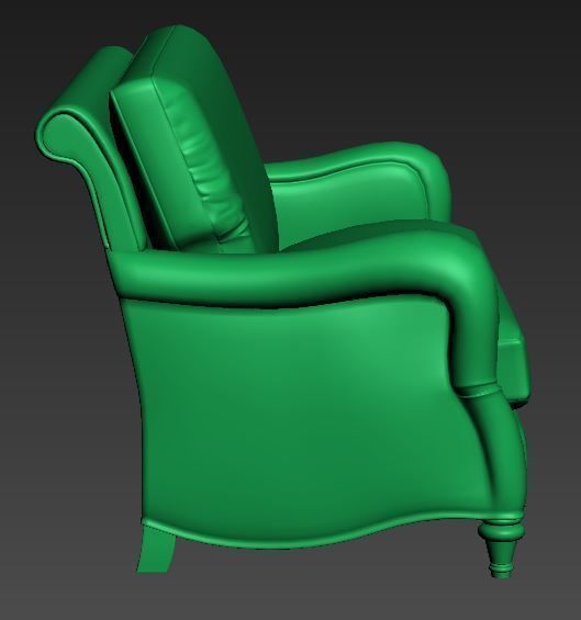 Classical sofa triple seat Low-poly 3D model_9