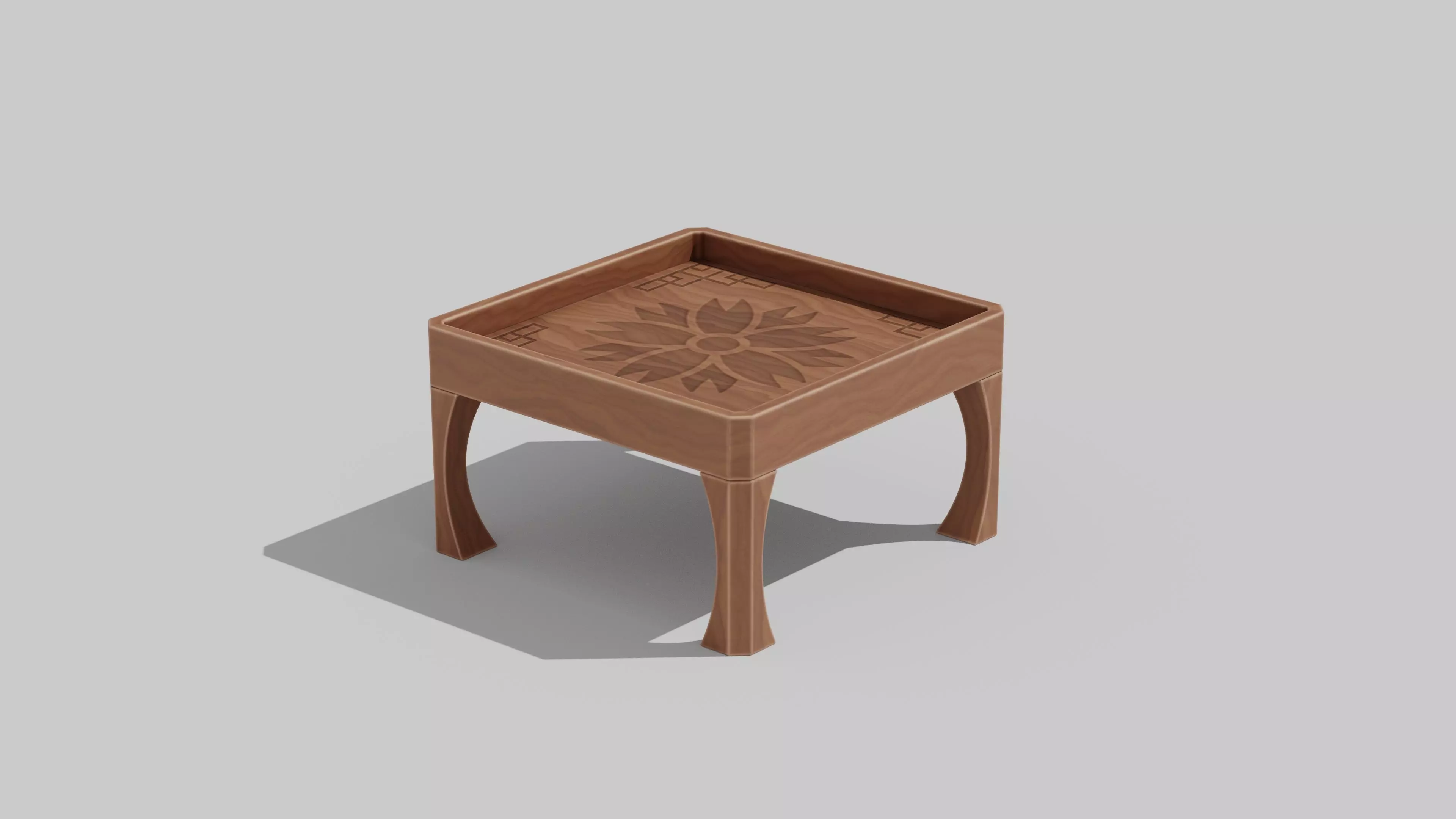 Japanese Furniture Kit - small low table Low-poly 3D model_0