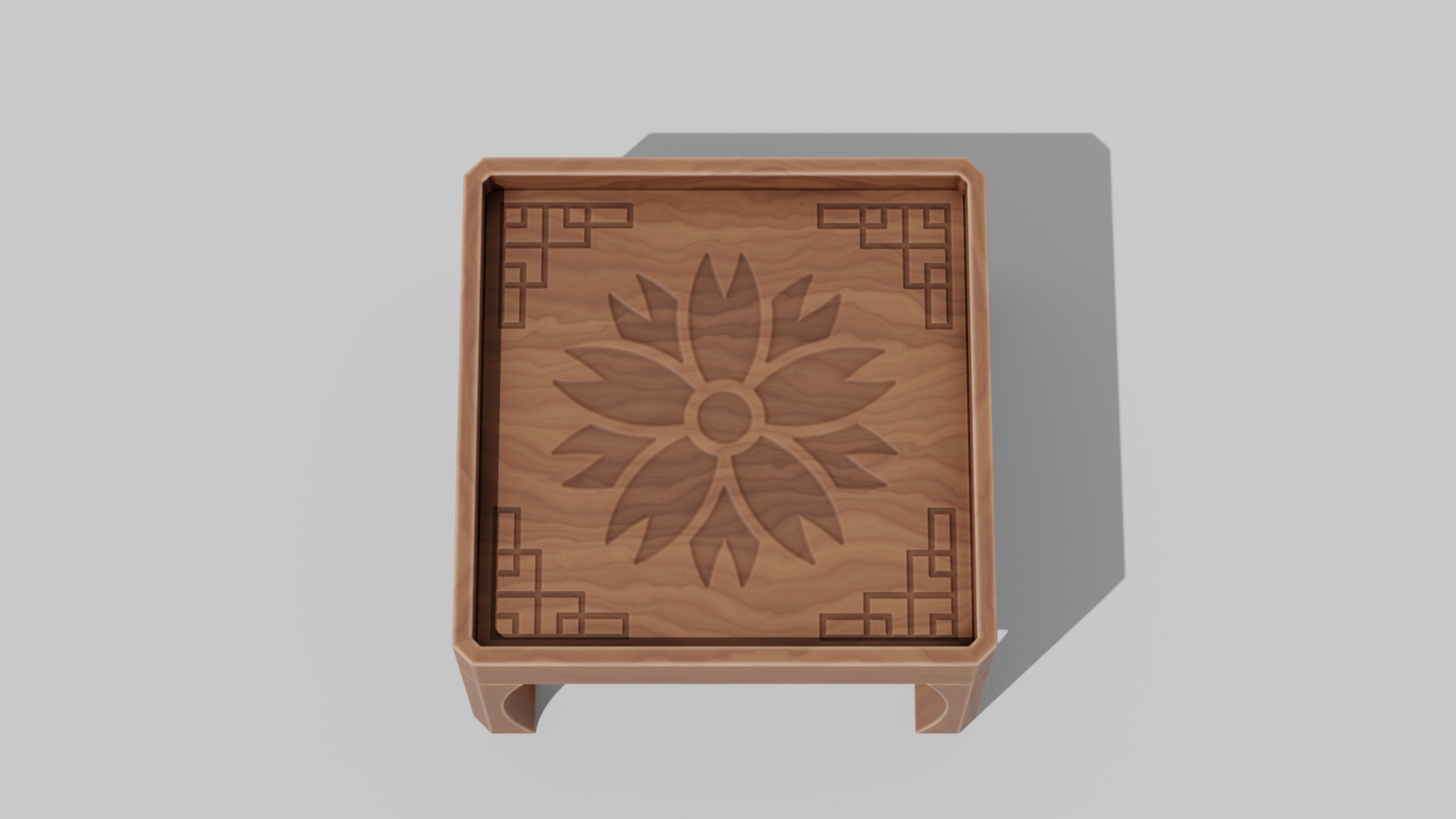 Japanese Furniture Kit - small low table Low-poly 3D model_5