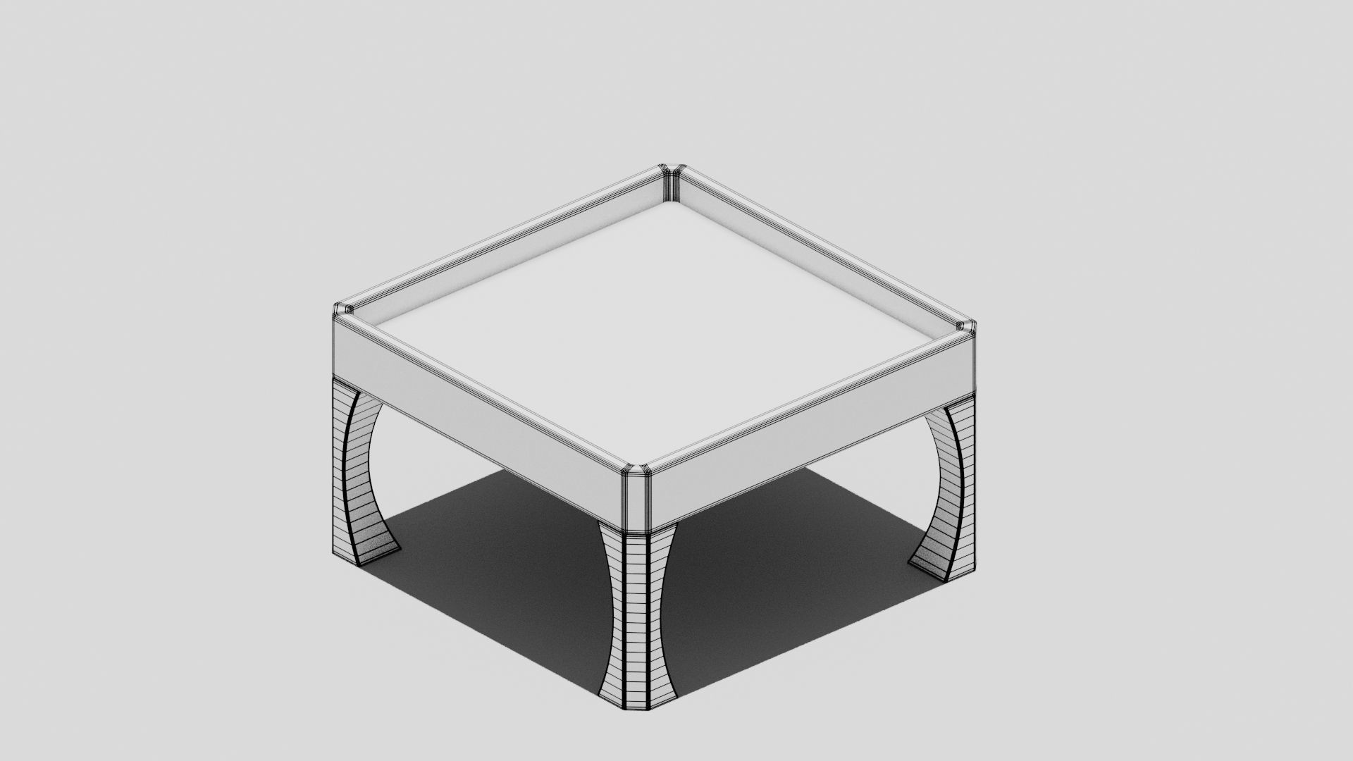 Japanese Furniture Kit - small low table Low-poly 3D model_7