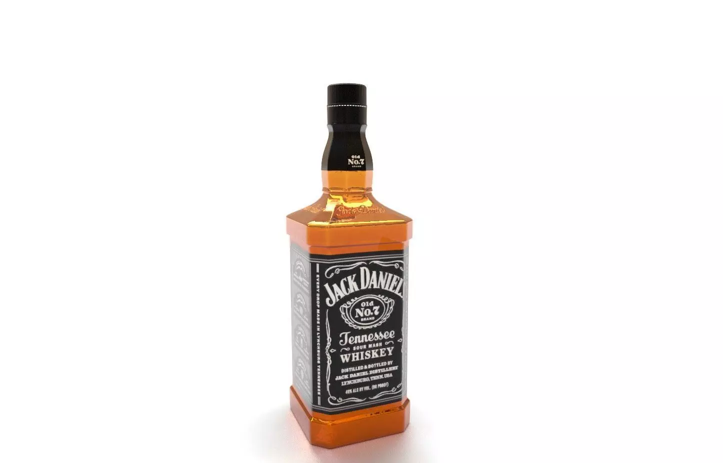 Jack Daniels whiskey Low-poly 3D model_0