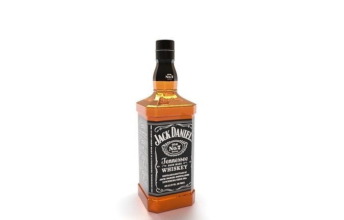 Jack Daniels whiskey Low-poly 3D model