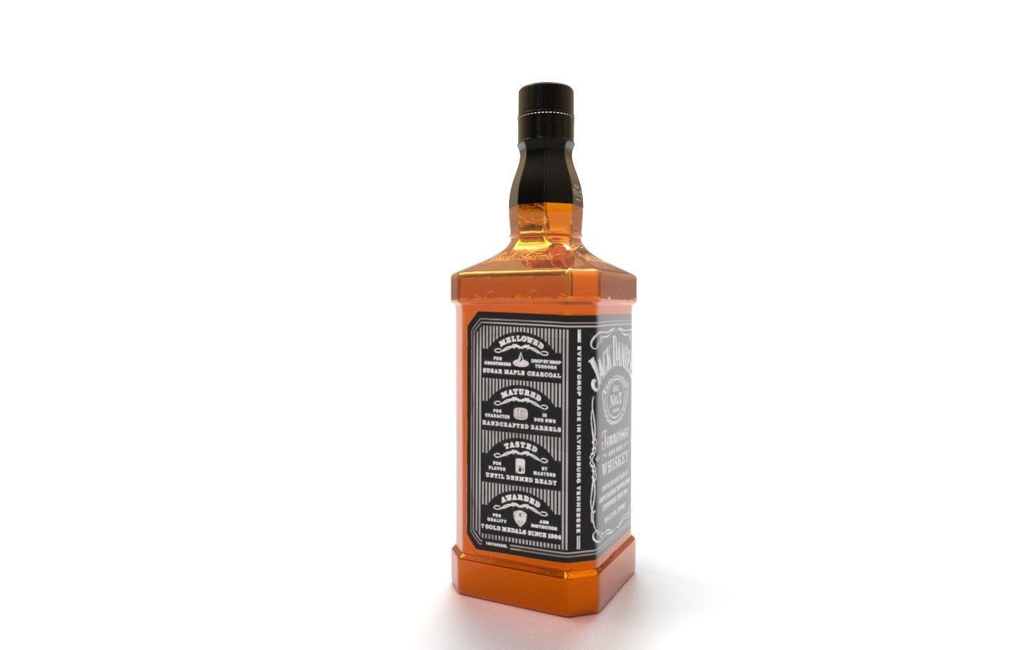 Jack Daniels whiskey Low-poly 3D model_1