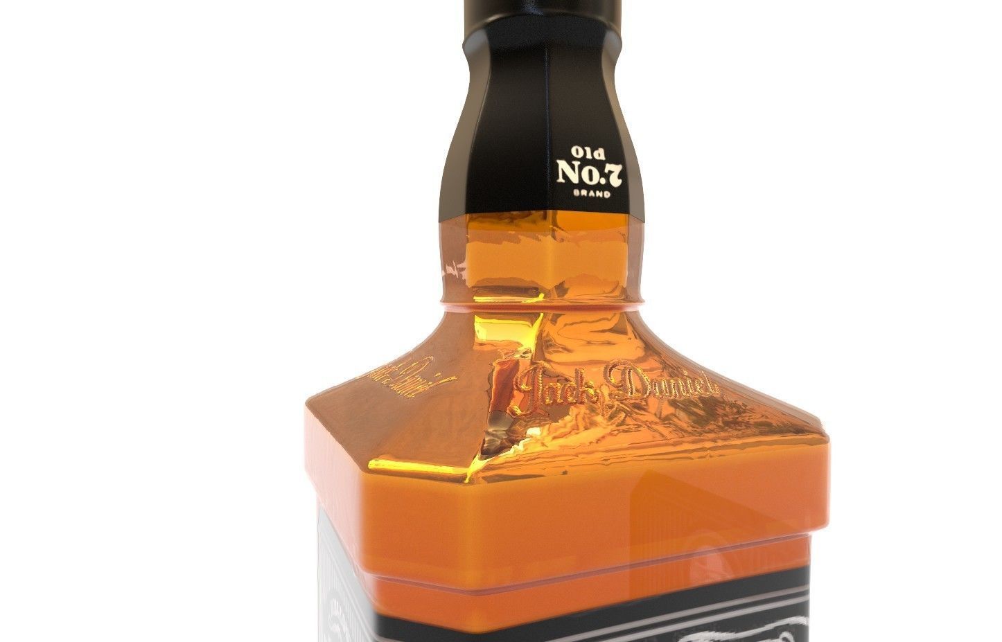 Jack Daniels whiskey Low-poly 3D model_7