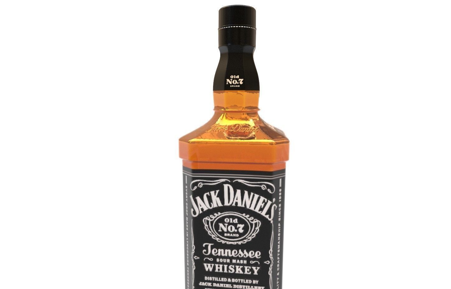 Jack Daniels whiskey Low-poly 3D model_4