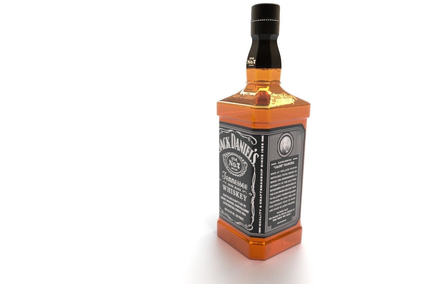 Jack Daniels whiskey Low-poly 3D model_3