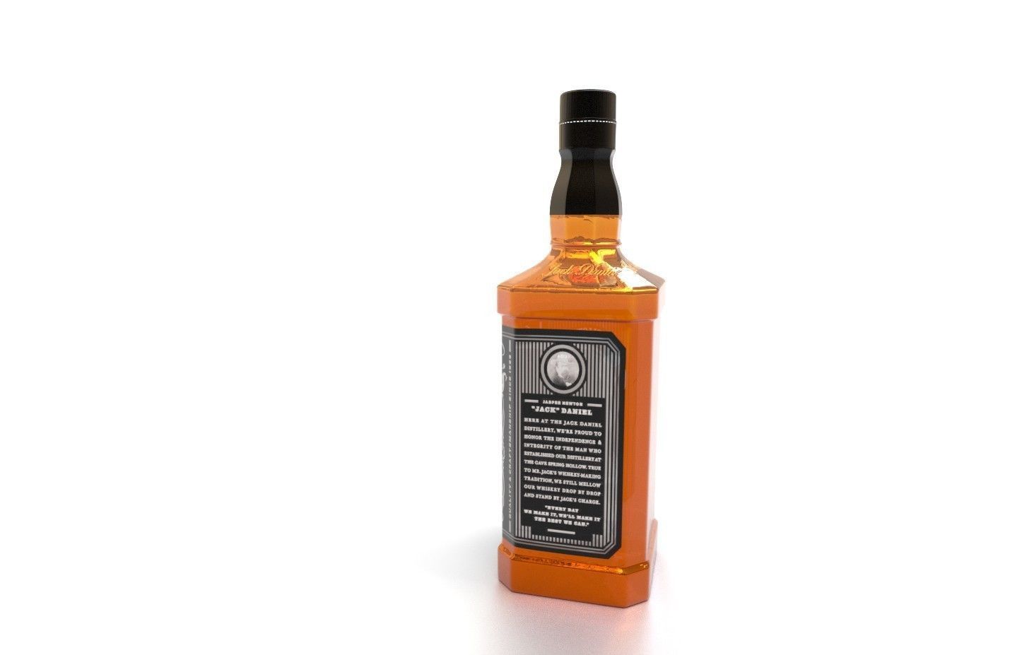 Jack Daniels whiskey Low-poly 3D model_2