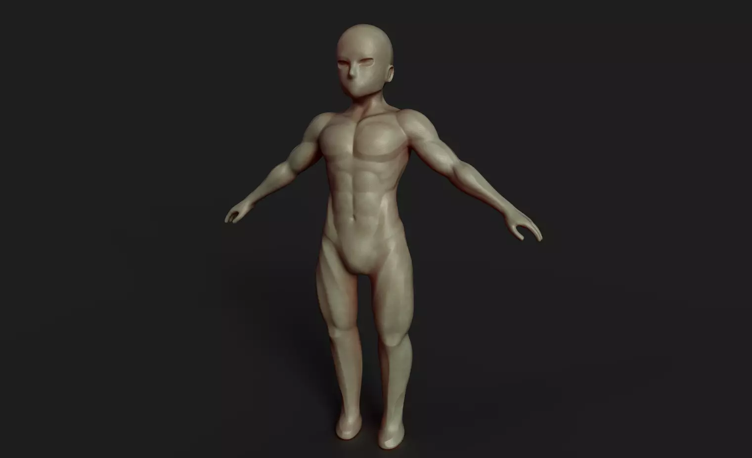 Character Base Mesh Male Stylized semi-chibi Low-poly 3D model_0