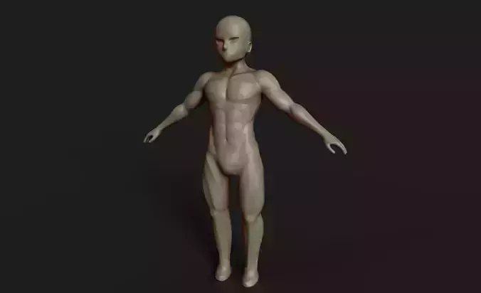 Character Base Mesh Male Stylized semi-chibi