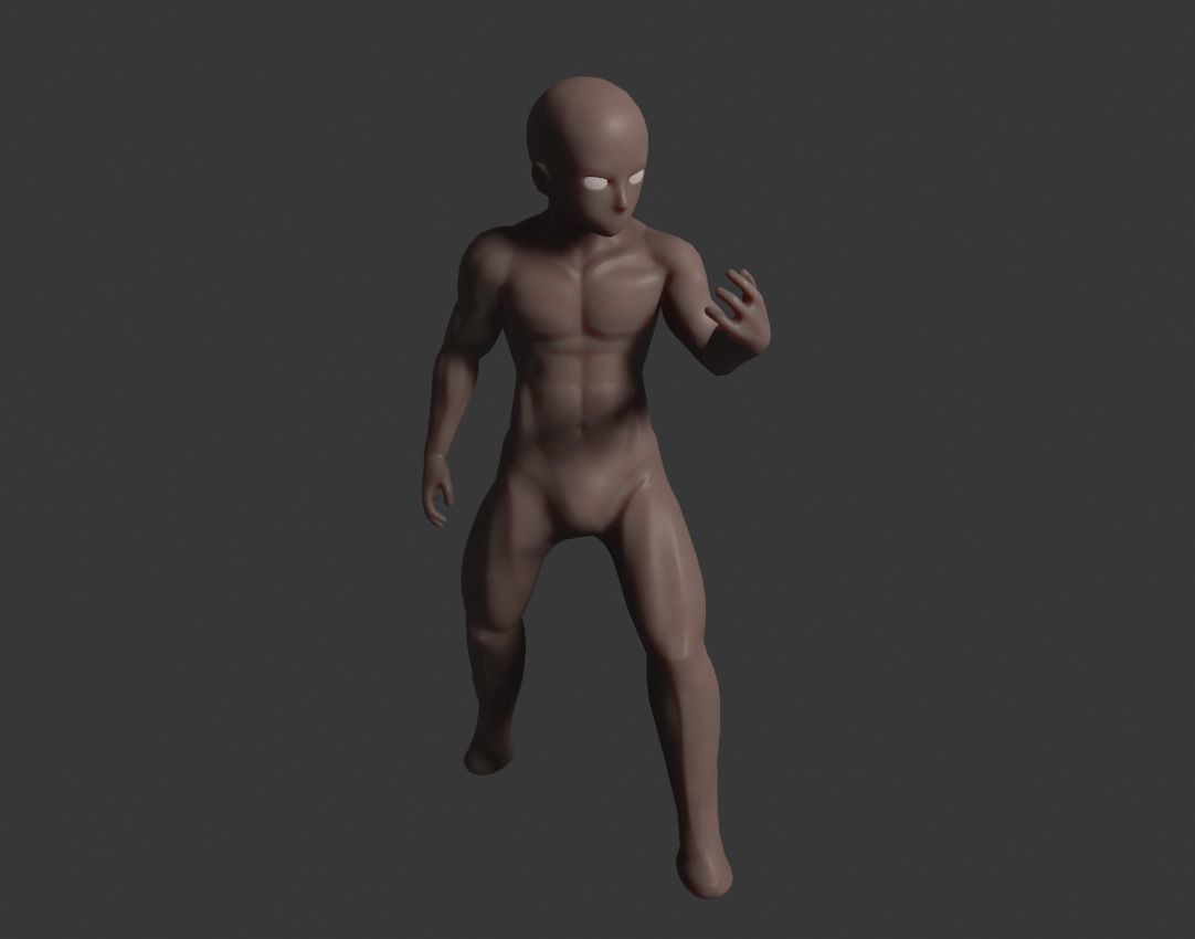 Character Base Mesh Male Stylized semi-chibi Low-poly 3D model_6