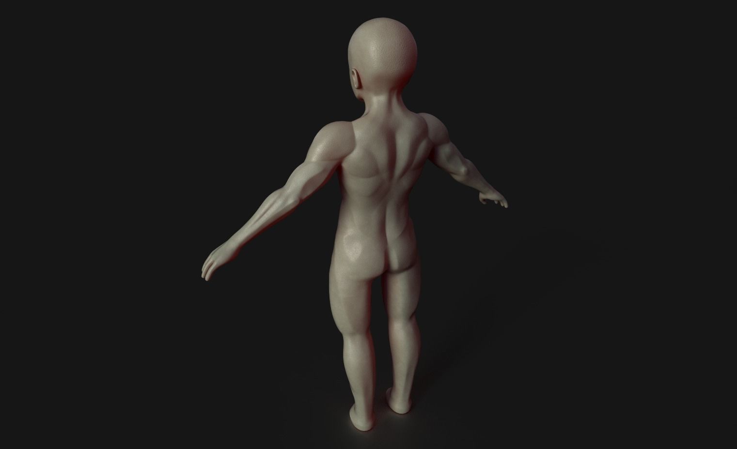 Character Base Mesh Male Stylized semi-chibi Low-poly 3D model_5