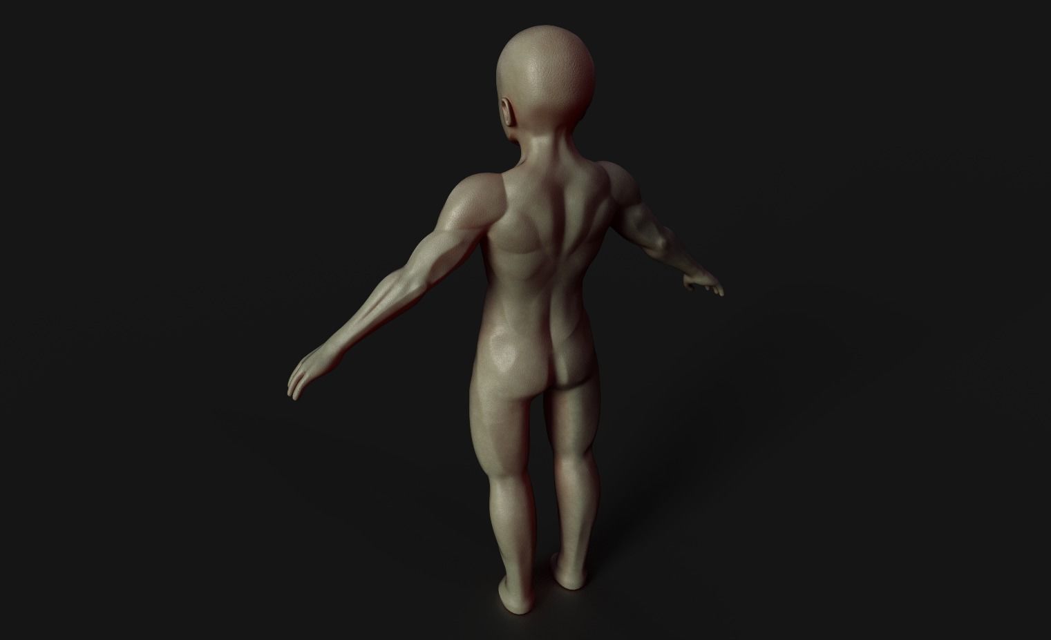 Character Base Mesh Male Stylized semi-chibi Low-poly 3D model_4