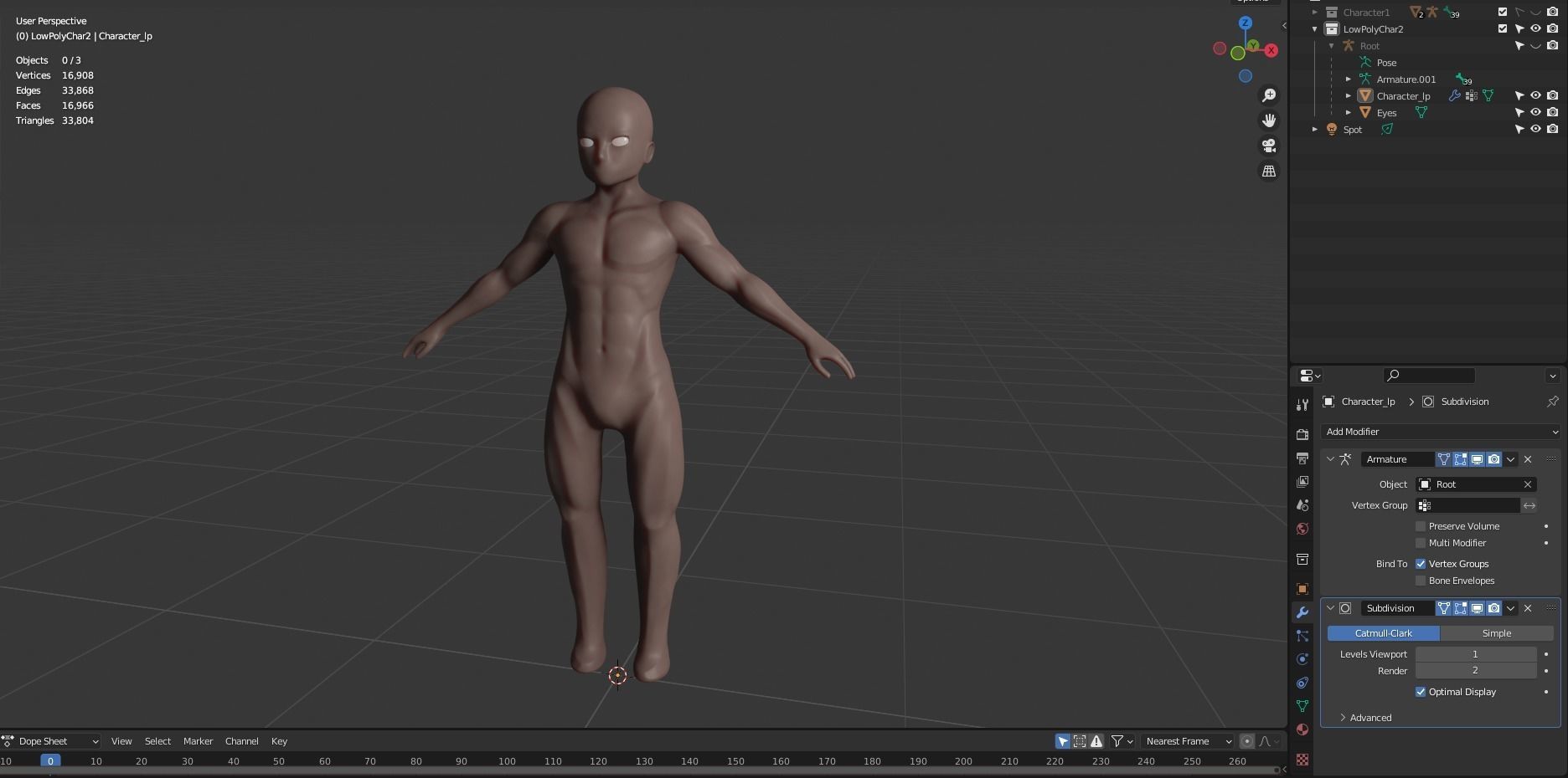 Character Base Mesh Male Stylized semi-chibi Low-poly 3D model_11
