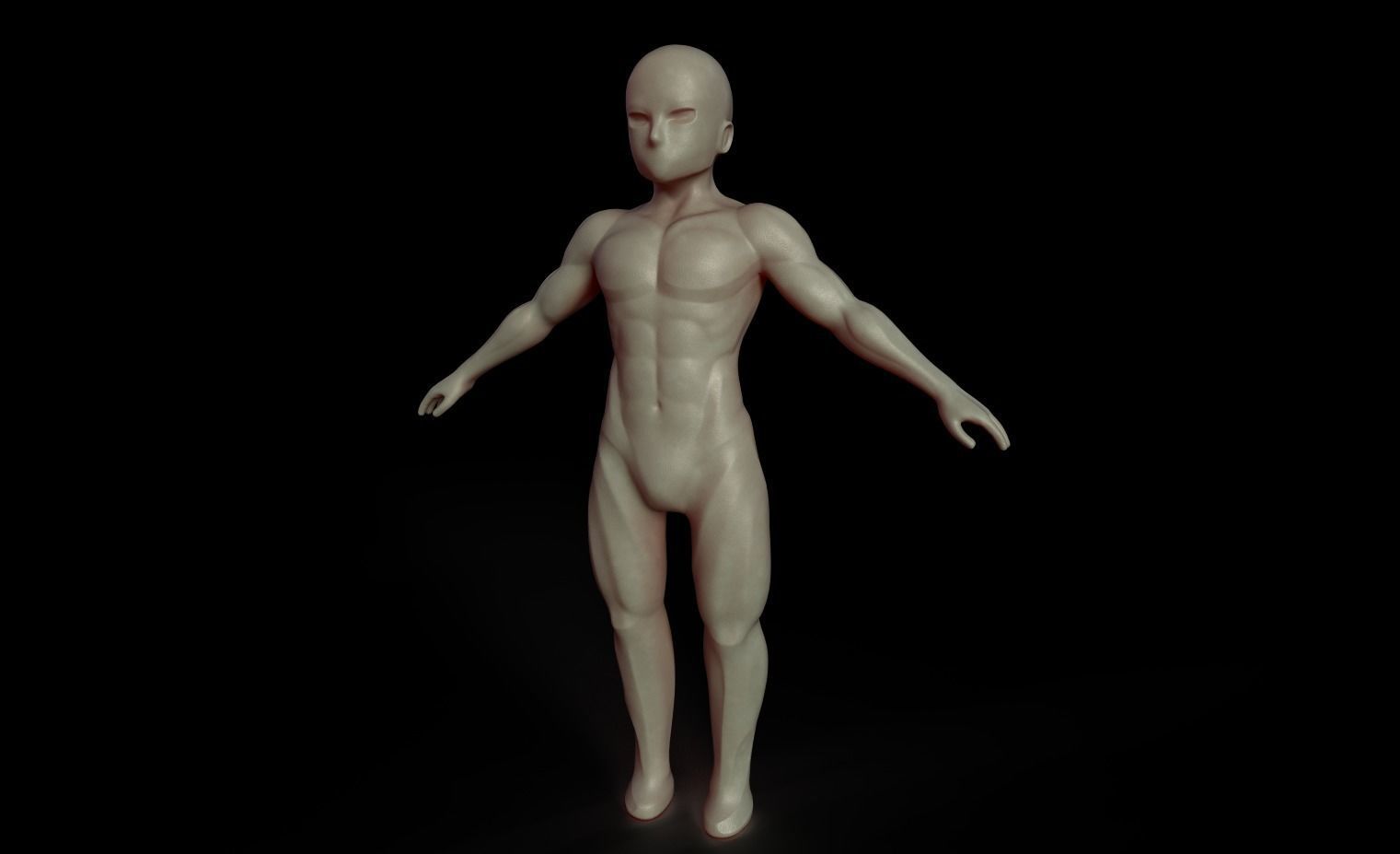 Character Base Mesh Male Stylized semi-chibi Low-poly 3D model_1