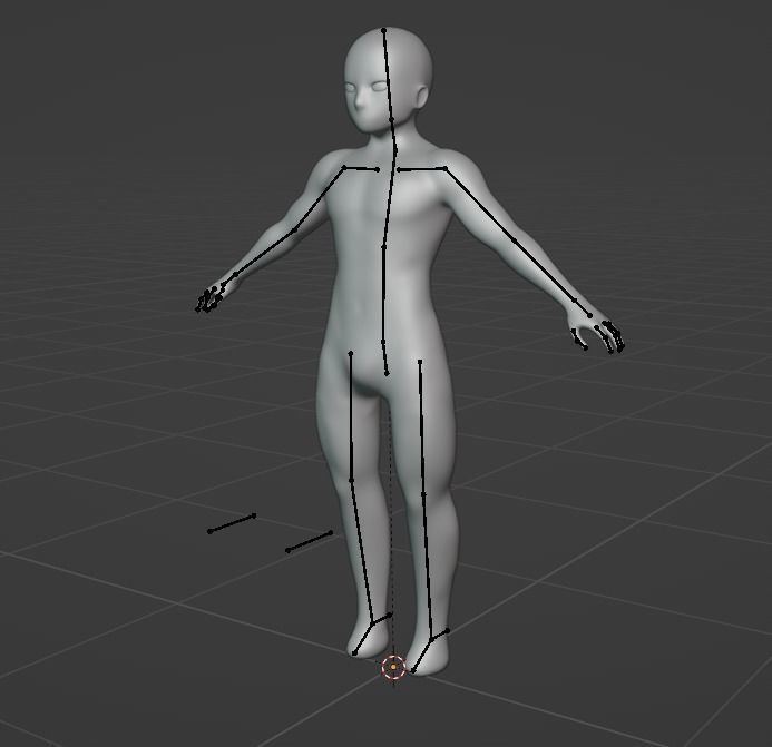 Character Base Mesh Male Stylized semi-chibi Low-poly 3D model_12