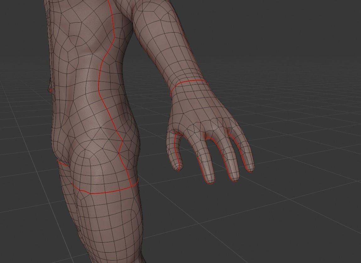 Character Base Mesh Male Stylized semi-chibi Low-poly 3D model_10