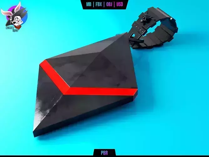 3D Black Metallic Ethereum Pendant Free 3d Model Free low-poly 3D model
