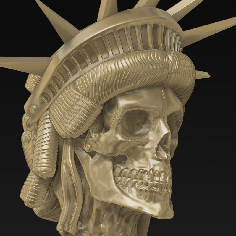 The Liberty Collection statue of skull 3D print model_6