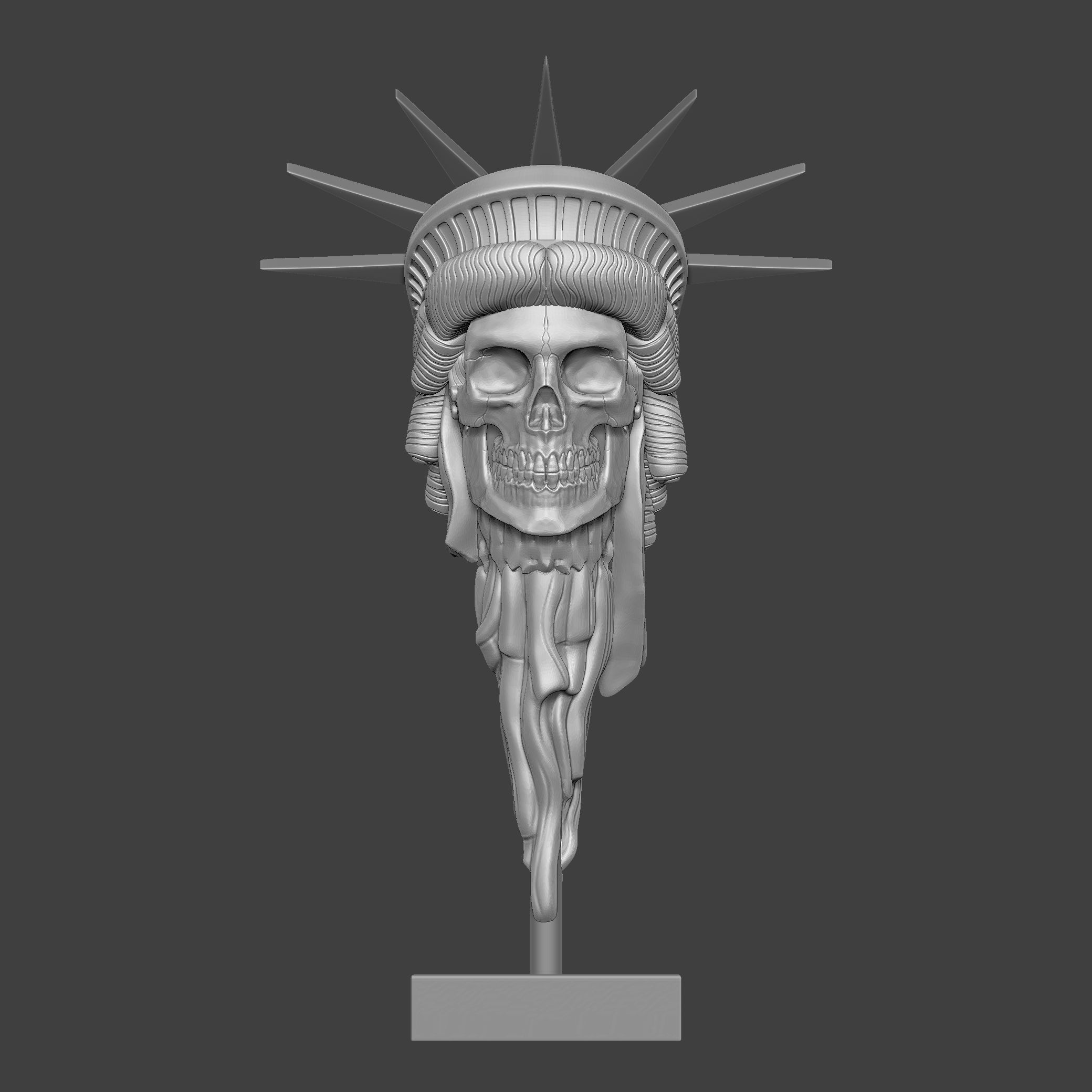 The Liberty Collection statue of skull 3D print model_14