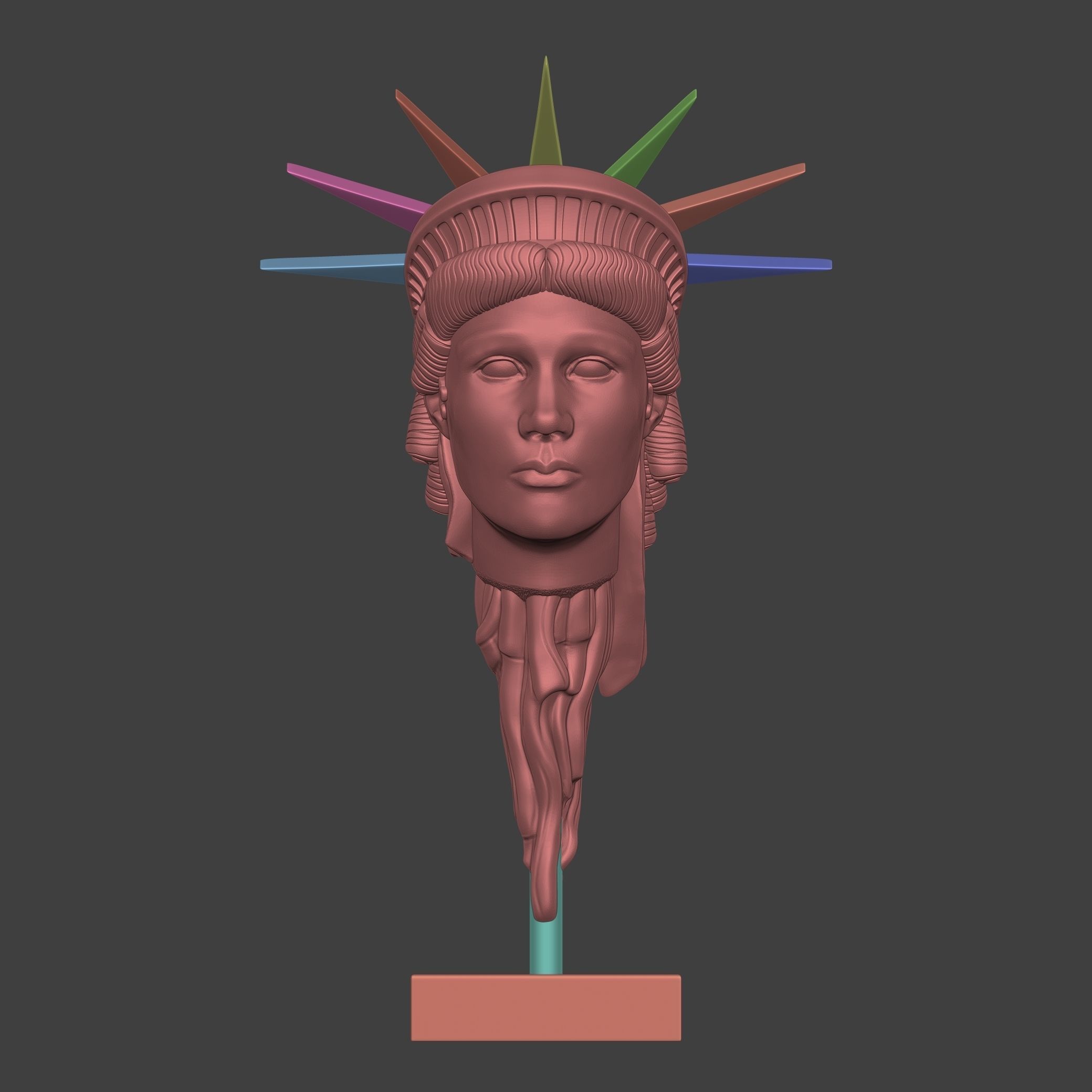 The Liberty Collection statue of skull 3D print model_29