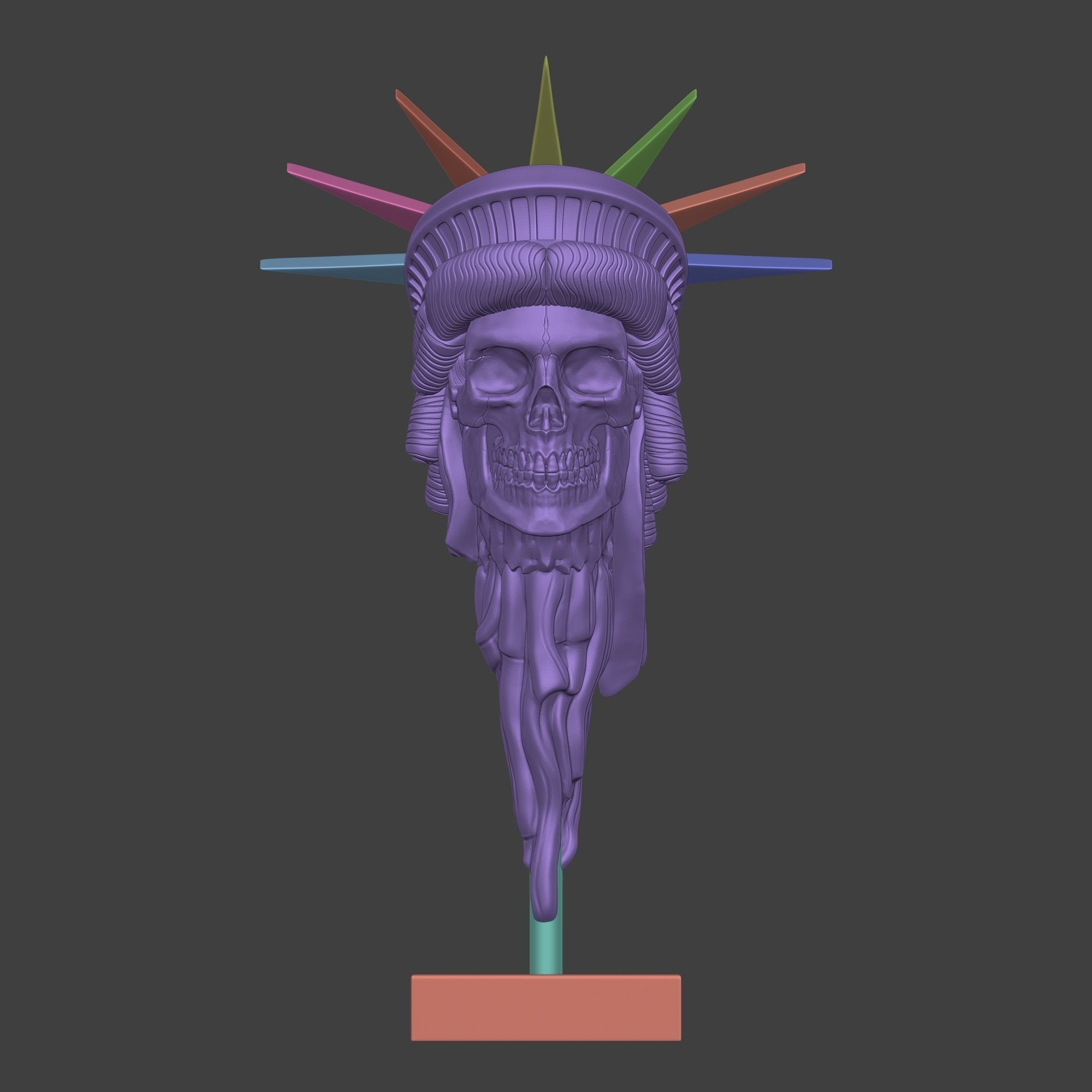 The Liberty Collection statue of skull 3D print model_28